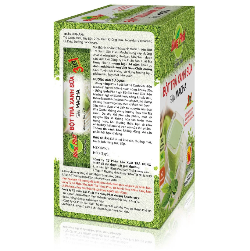[THỨC UỐNG DINH DƯỠNG] Bột Trà Xanh Sữa Hiệu Macha - Trà Hùng Phát