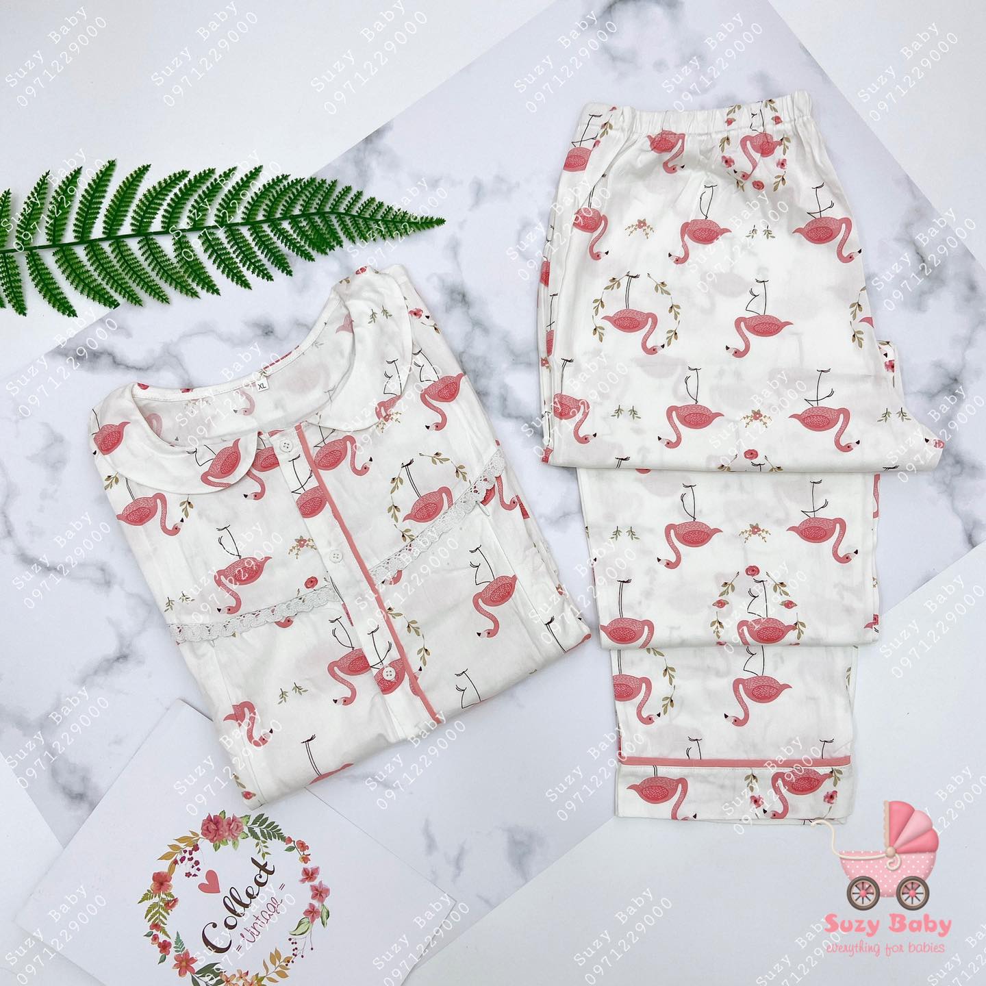 Bộ mẹ sau sinh thộ lụa hàn quốc cổ sen
