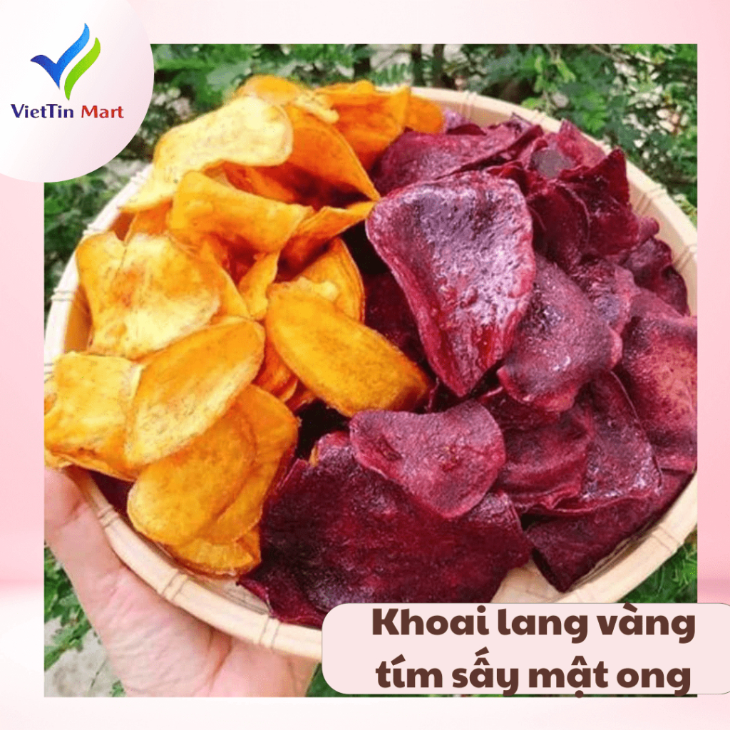 500G KHOAI LANG Vàng + Tím SẤY Mật Ong