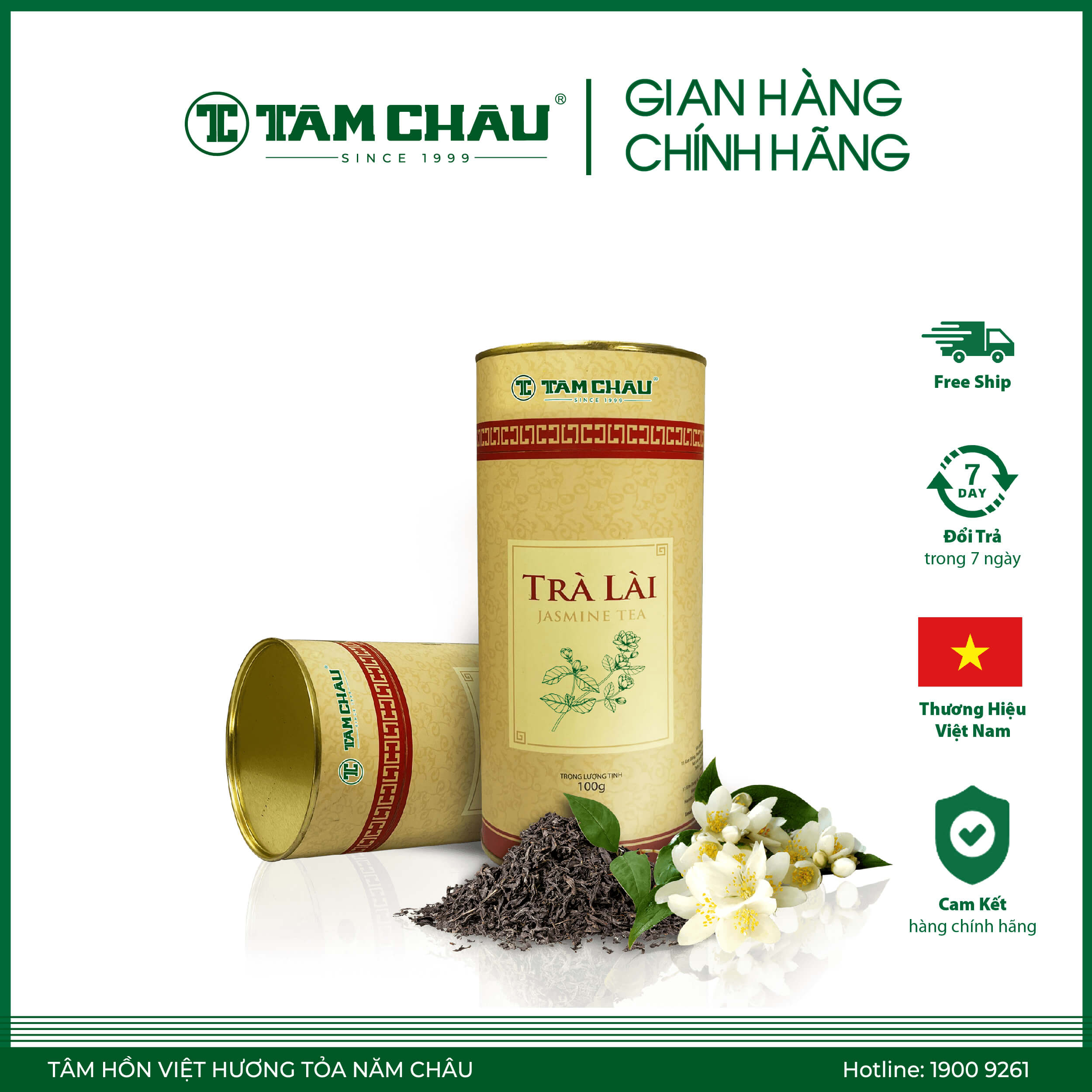 [TÂM CHÂU] Trà Lài Lon Giấy 100G Cao Cấp