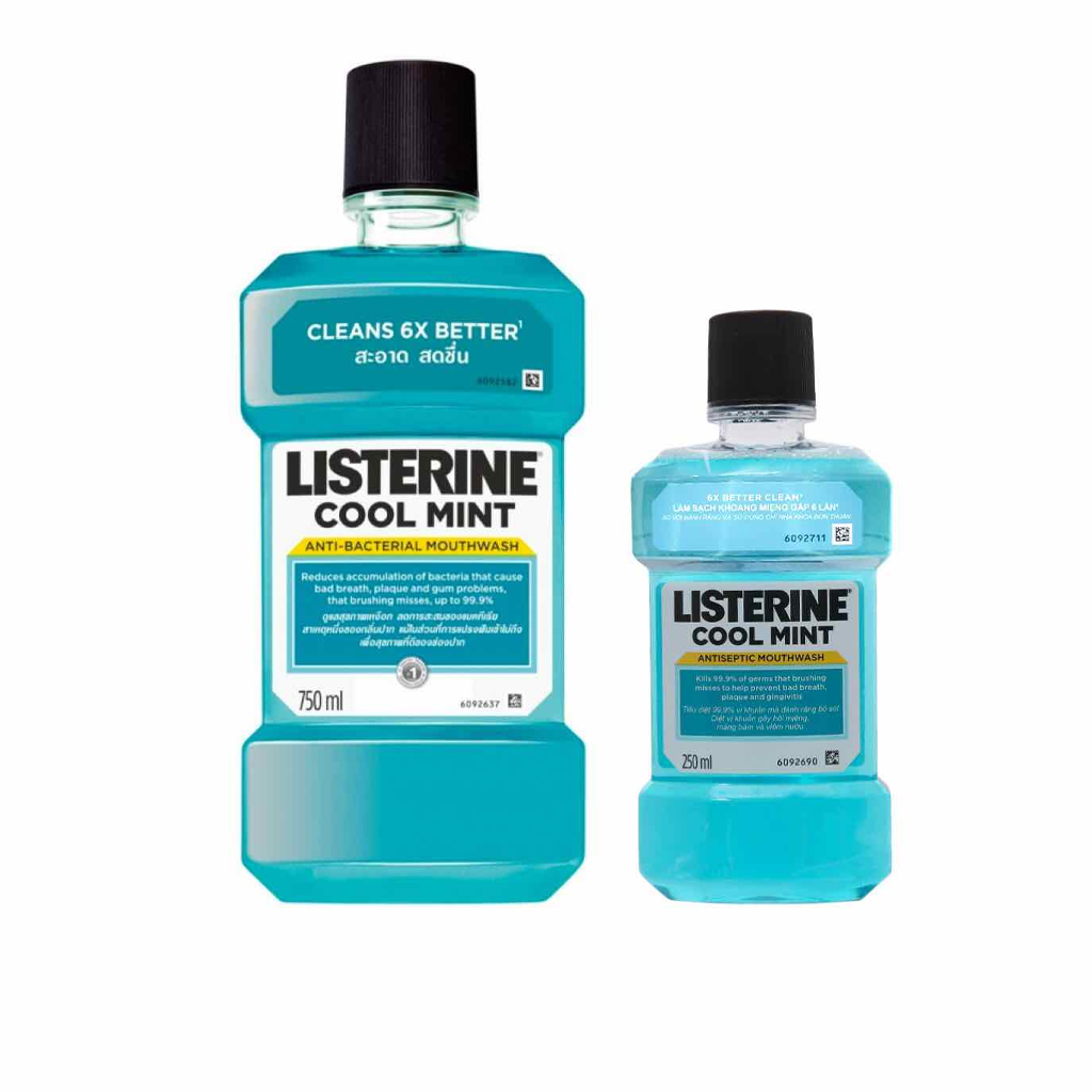 Combo Nước súc miệng Listerine 750ml và 250ml