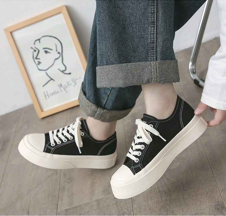 [ Mẫu Mới 2021 ] Giày Vải Độn Đế 4cm màu ĐEN Siêu Siêu HOT
