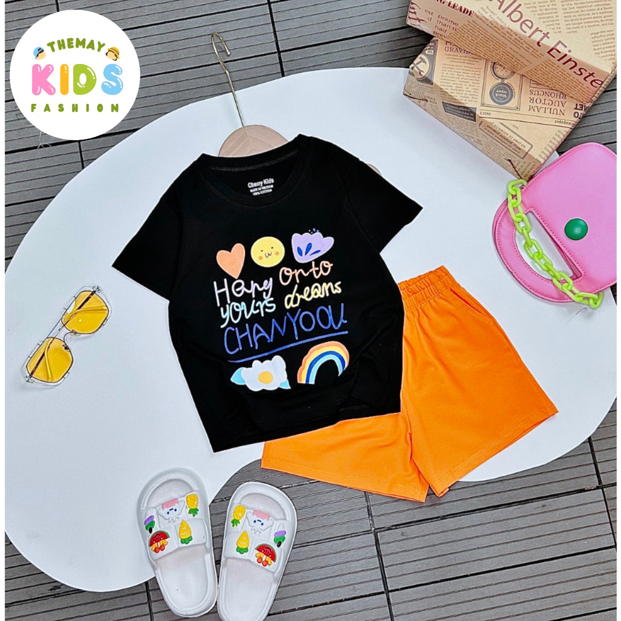 [5 Màu] Đồ bộ bé gái quần đùi