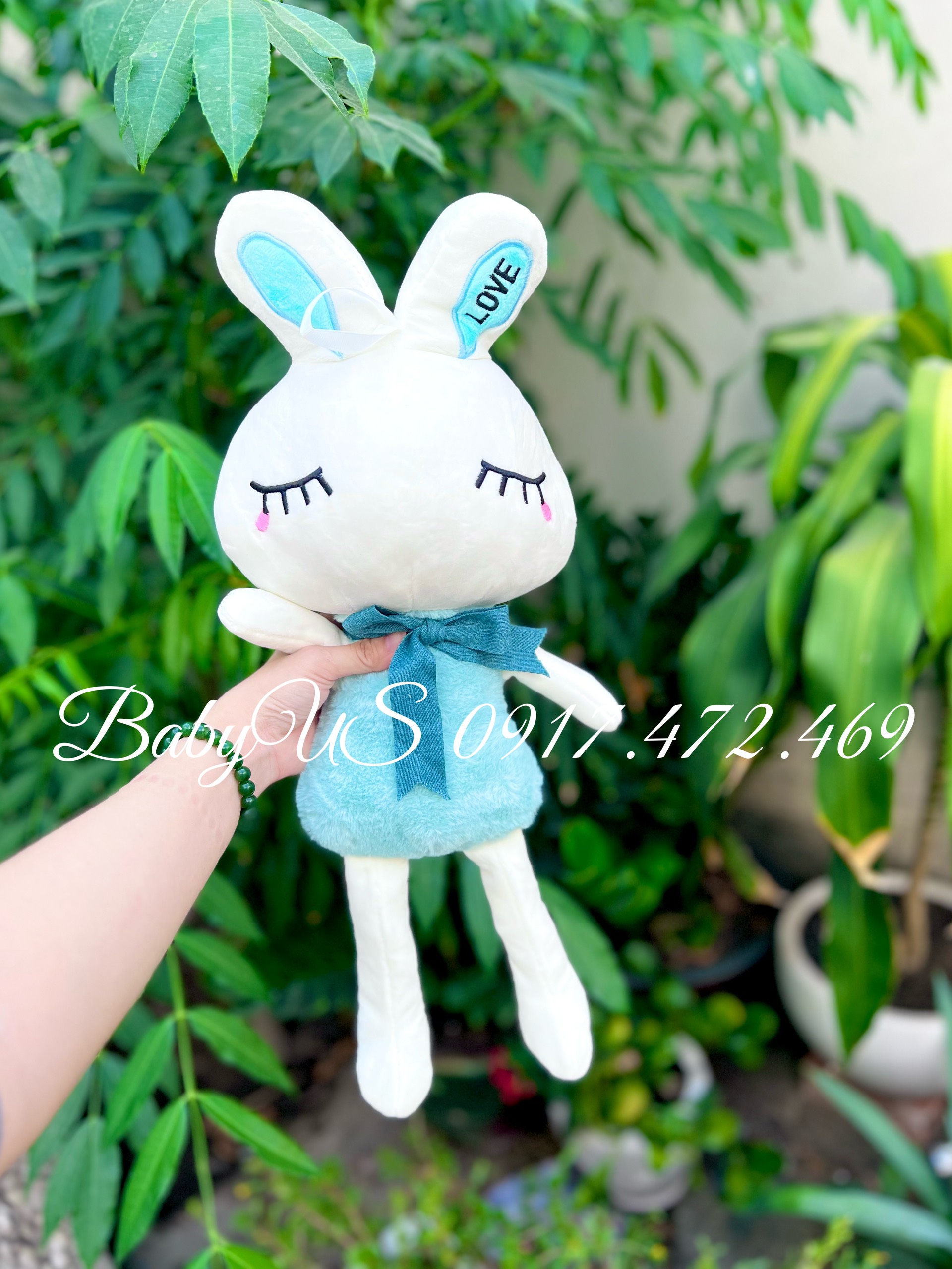Thú bông thỏ bông cute cho bé siêu mềm mịn