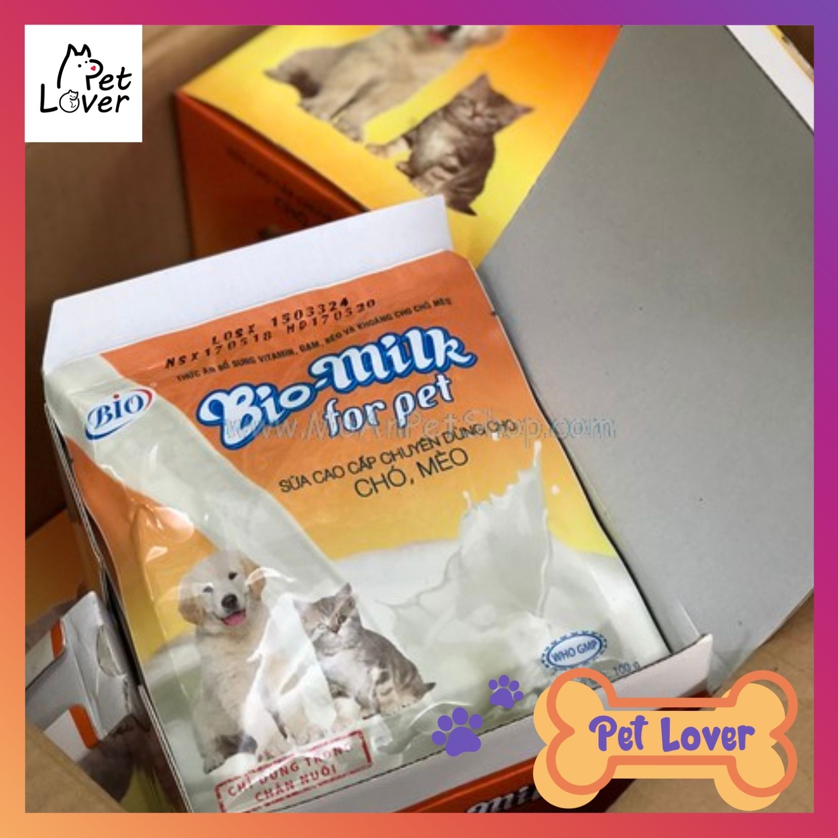 Sữa Bột Cung Cấp Vitamin Đạm Béo Và Khoáng Cho Chó Mèo Bio Milk For Pet 100g - Petlover