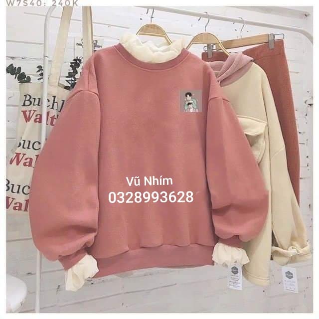 [ FREE SHIP ] Áo sweater nỉ đôi bạn than (trong luong tu 36kg tro len )
