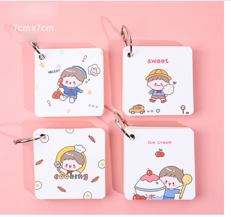 Bộ Flashcard học từ vựng 100 tờ (7*7 cm) - Nhiều mẫu