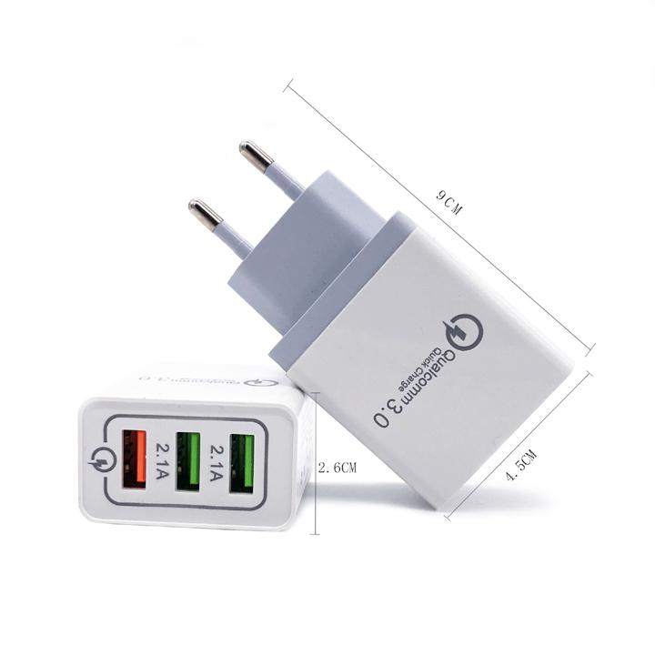 Củ Sạc Nhanh 3 Cổng Qualcomm Quickcharge 3.0 Mstar