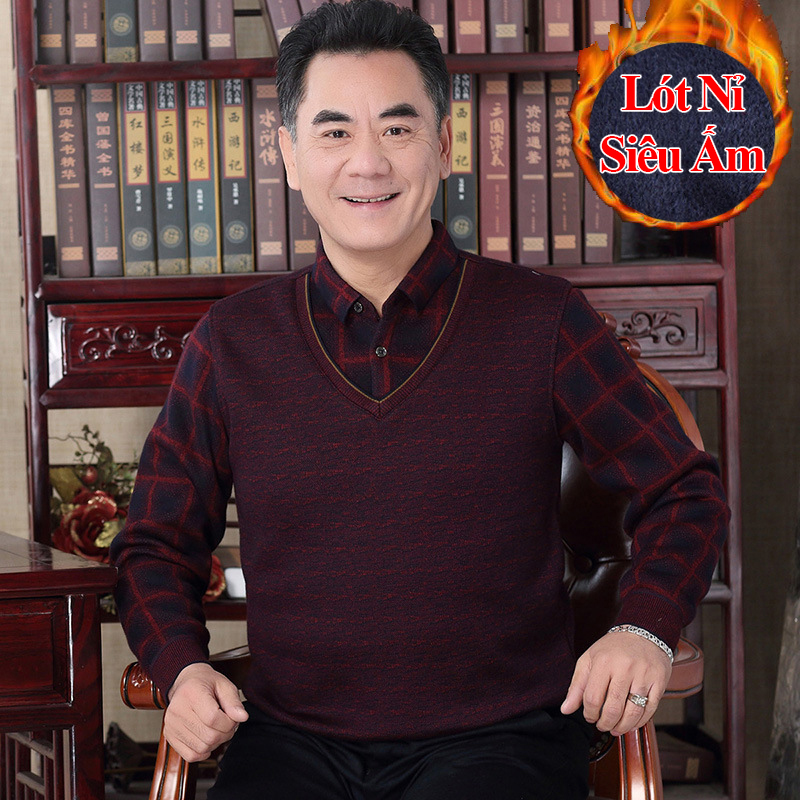 ÁO LEN TRUNG NIÊN LÓT NỈ SANG TRỌNG SIÊU ẤM - SIÊU ĐẸP