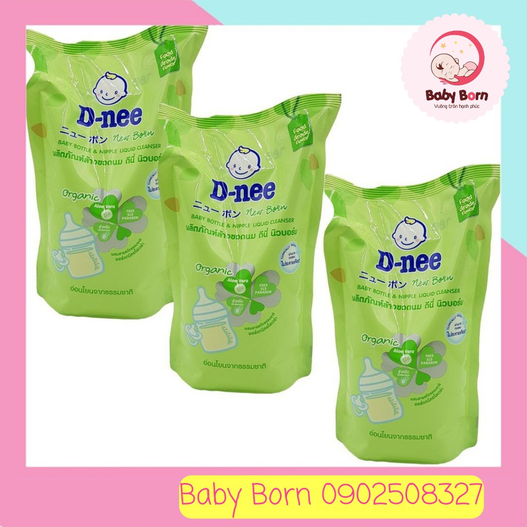 Nước rửa bình sữa, nước cọ bình dnee organics bịch 550ml hàng - thái lan
