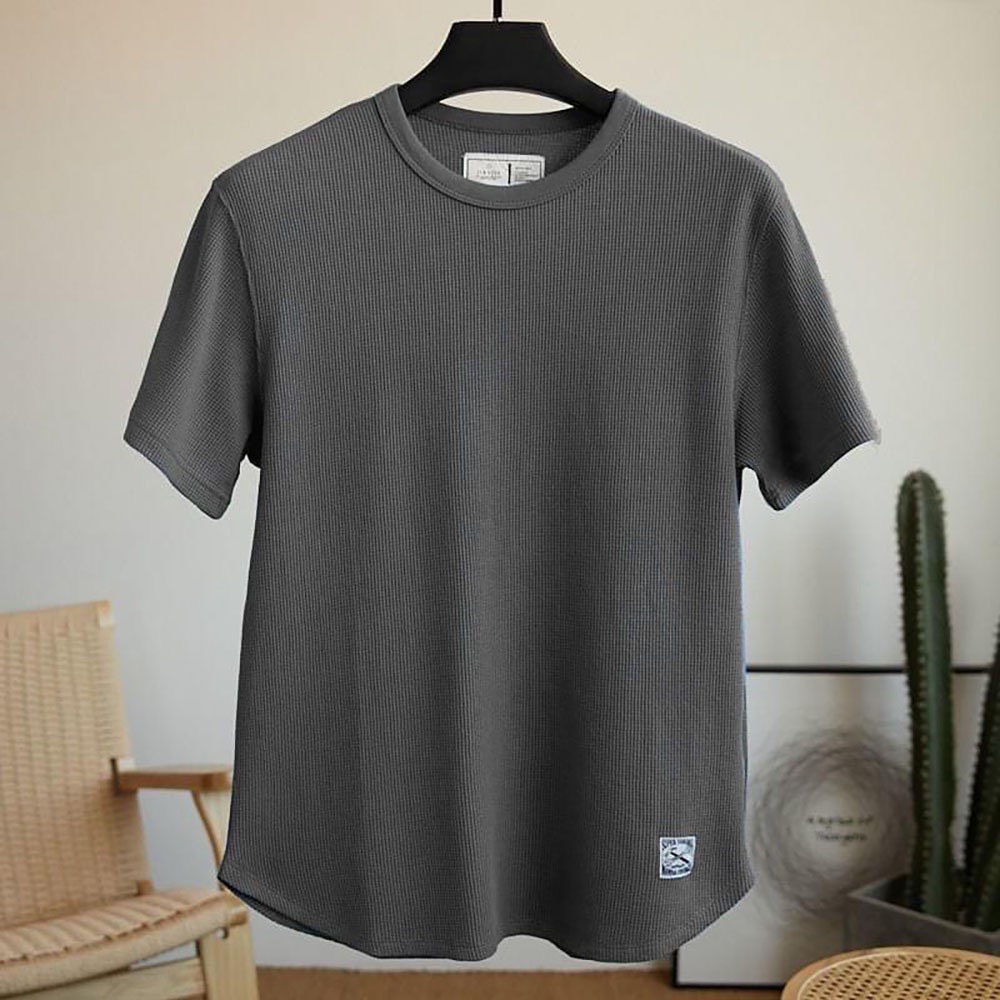 Áo phông nam tay ngắn cổ tròn chất thun cotton tổ ong co giãn 4 chiều mặc cực mát - AhStore