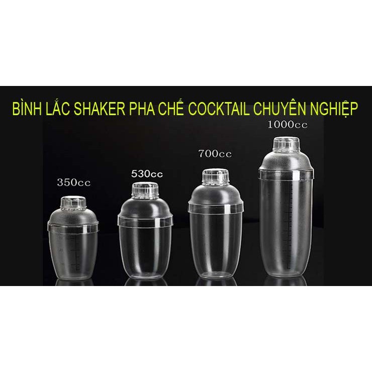 Bình lắc shaker pha chế cocktail trà sữa nhựa, chất lượng đảm bảo an toàn đến sức khỏe người sử dụng, cam kết hàng đúng mô tả