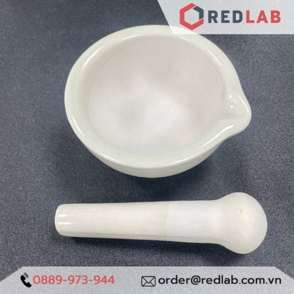 Bộ cối chày sứ / cối giã bằng sứ phi 80, 100, 130, 160 mm onelab, dùng nghiền mẫu chất thí nghiệm, nghiền thuốc, dược 160, có vat