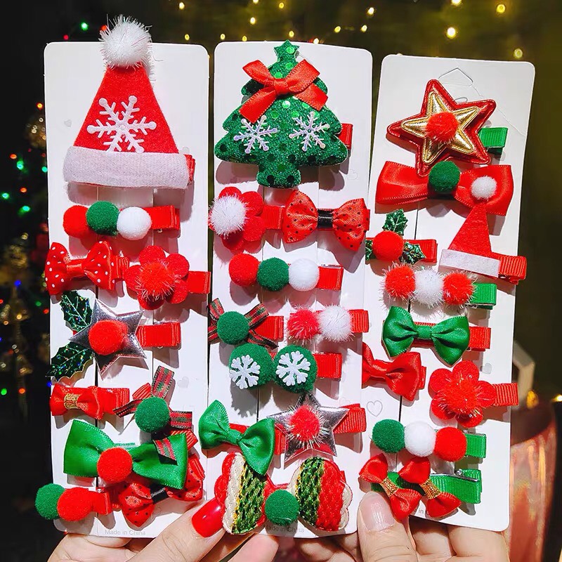 Sét 10 kẹp tóc noel