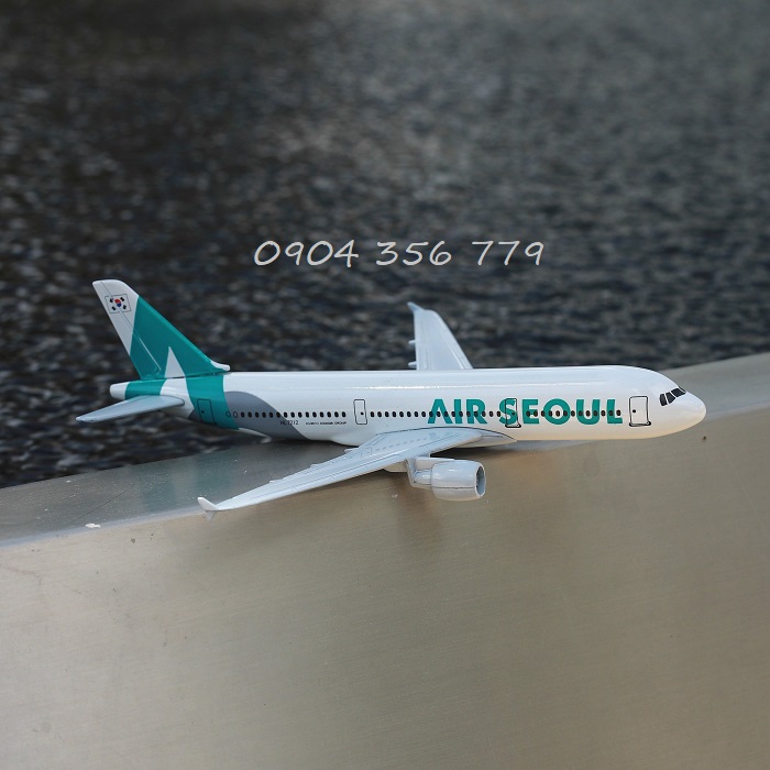 Máy bay mô hình tĩnh A320 Air Seoul 16cm
