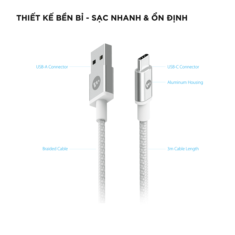 Cáp USB-A to USB-C Mophie 1M