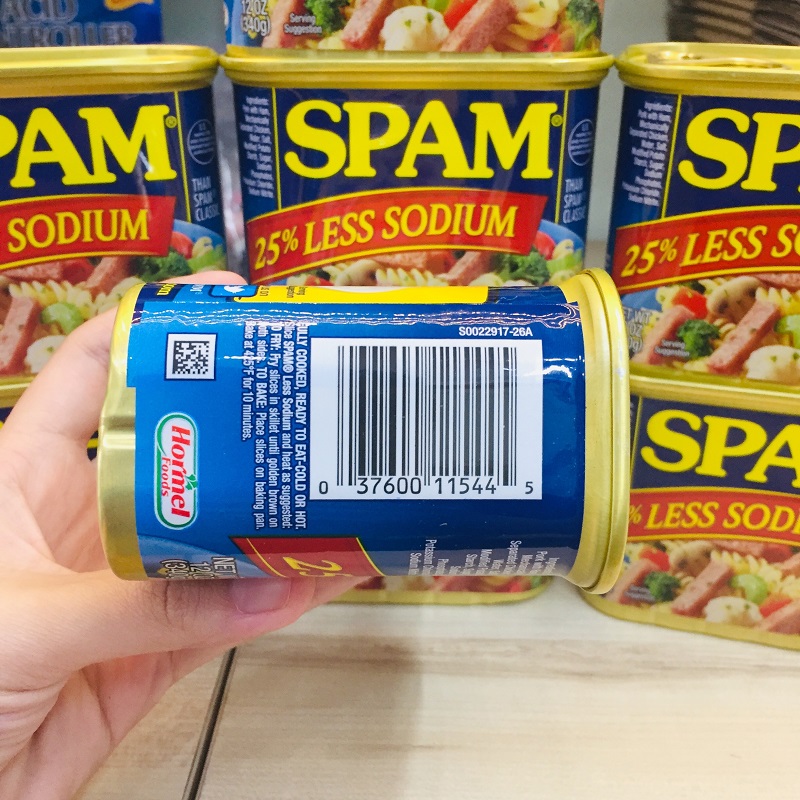 [Chính hãng] Thịt Hộp Mỹ Spam 25% Less Sodium - 340g