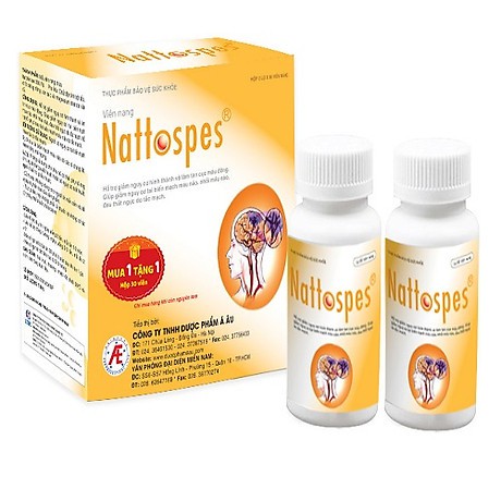 {Mua 1 tặng 1 } Nattospes - Hỗ trợ hồi phục sau tai biến mạch máu não do tắc mạch (Hộp 180 viên)