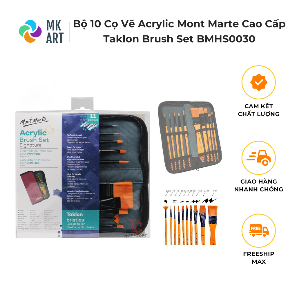 Cọ vẽ Acrylic Mont Marte cao cấp