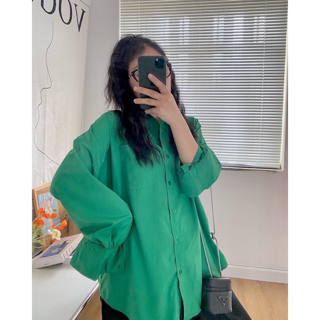 Áo sơ mi nữ SATHY oversize cao cấp