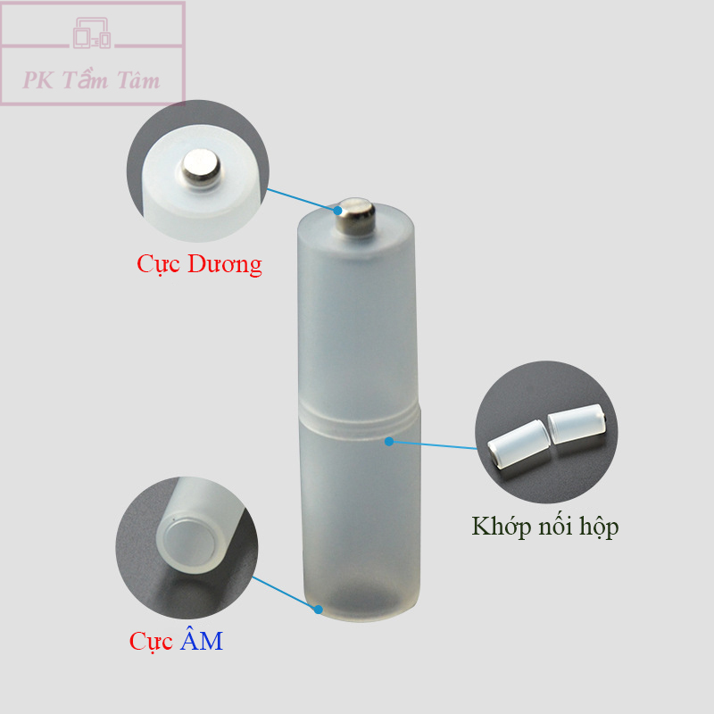 Bộ Chuyển Đổi Pin AAA Sang AA ( Pin Đũa Sang Pin Tiểu )