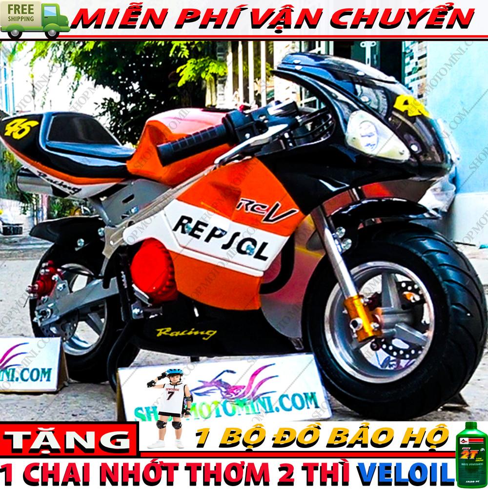 Mua Mô tô mini 50cc Tam Mao ( Có 2 đèn LED trợ sáng + 2 Ống xả cực ngầu ) | Cào cào 49cc chạy bằng động cơ xăng pha nhớt gắn máy cắt cỏ