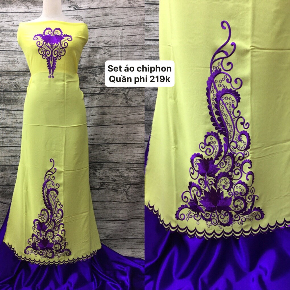 Vải áo dài thêu chân (230k giảm còn 159k/áo. to 169k) LH23