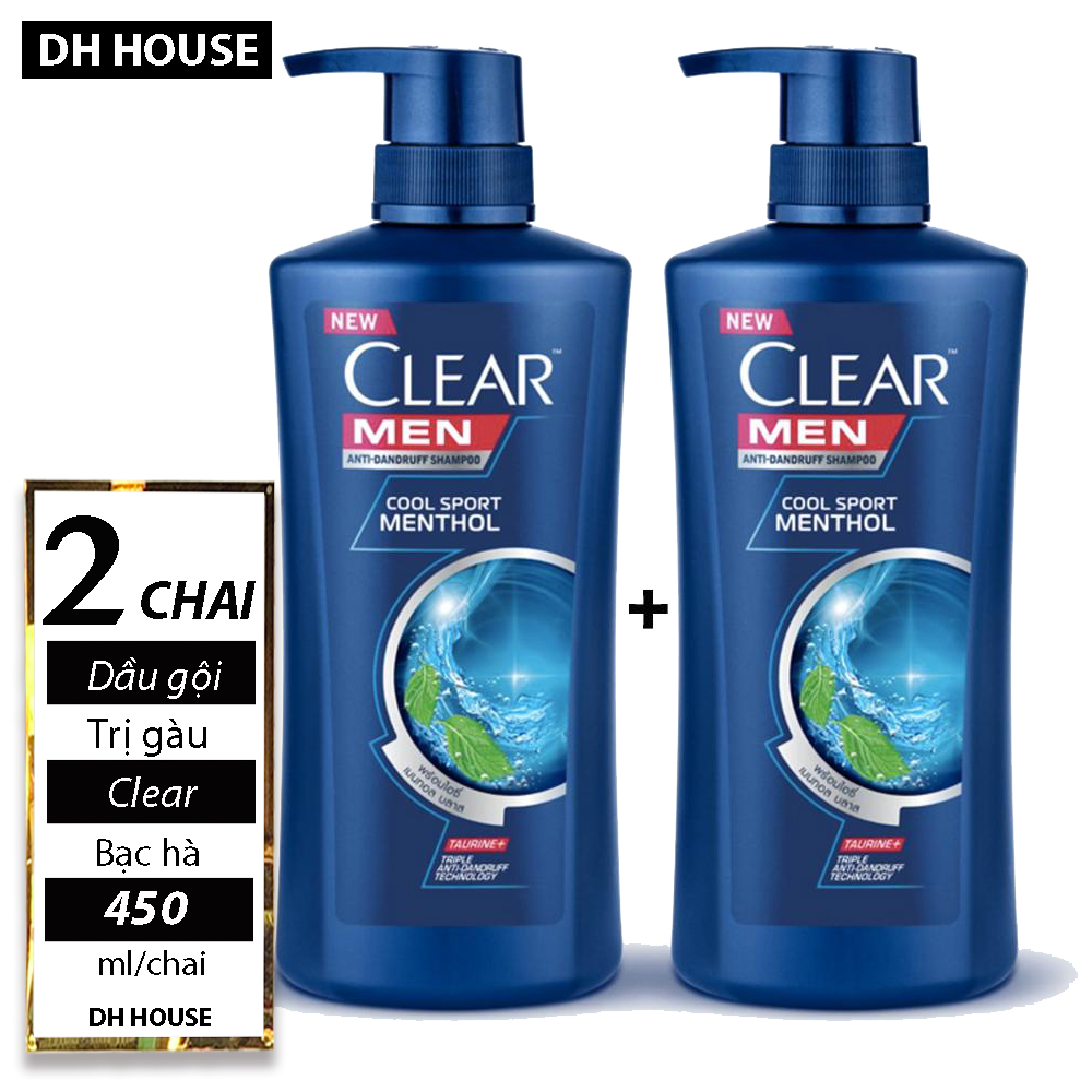 Combo 02 Chai Dầu gội Clear Men Cool Sport Thái Lan 410ml bạc hà tươi mát ngừa gàu, Hạn sử dụng đến 36 tháng kể từ ngày sản xuất. DHHOUSE