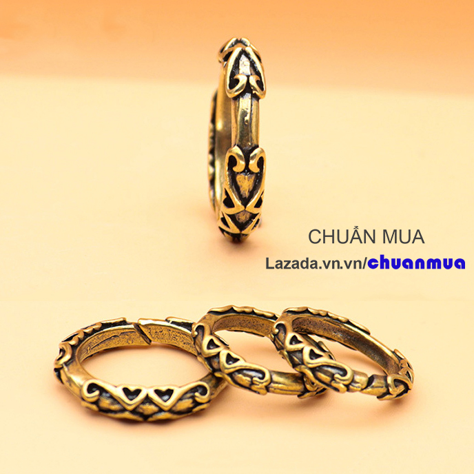 Ancient Chinese Style Bronze Keyring, Key Chain Ring, Men's Ring (24mm, 28mm,...)