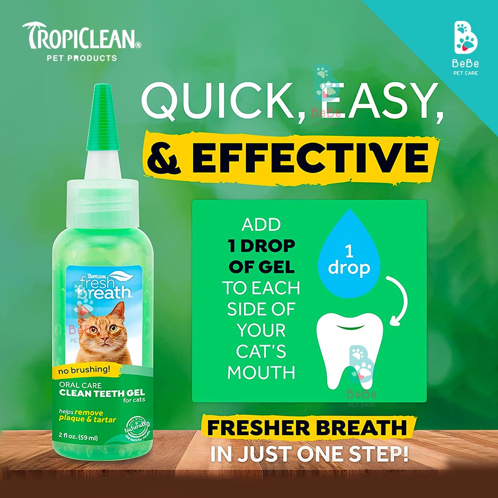 Gel Làm Sạch Răng Miệng TROPICLEAN Cho Chó Mèo