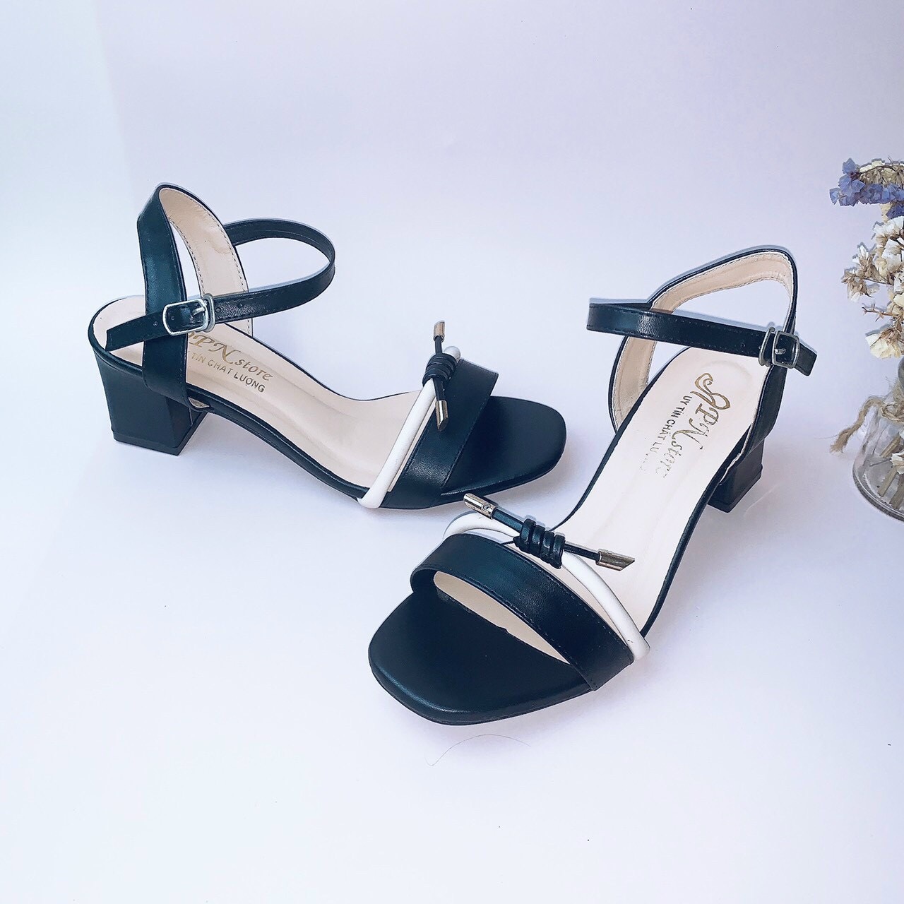 [ẢNH THẬT] Giày cao gót sandal 5 phân quai ngang 85002