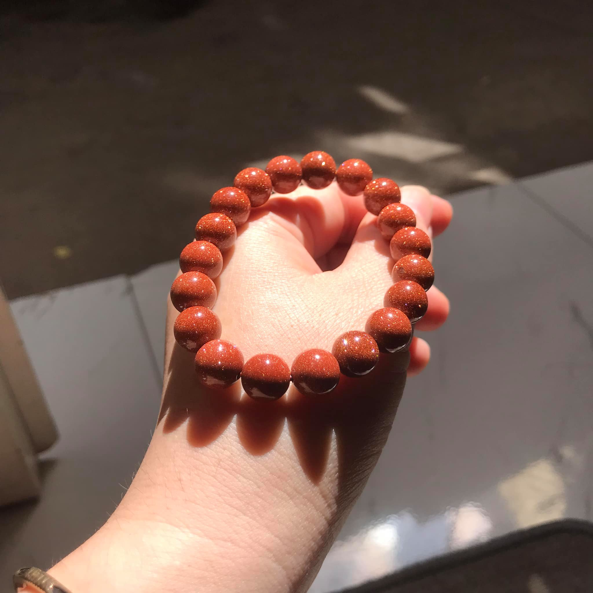 Vòng tay đá kim sa nâu ánh kim nhiều size tùy chọn