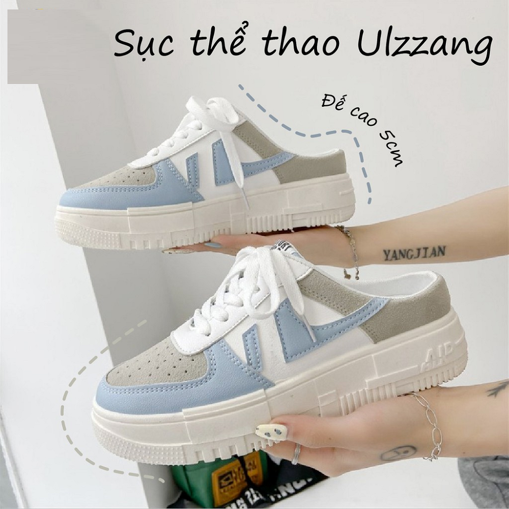HOÀN TIỀN 15% - Giày sục bata đế bằng / Giày sục thể thao nữ thời trang / Giày dẫm gót / Sục bata đạp gót đế bánh mì 5cm mã 1860