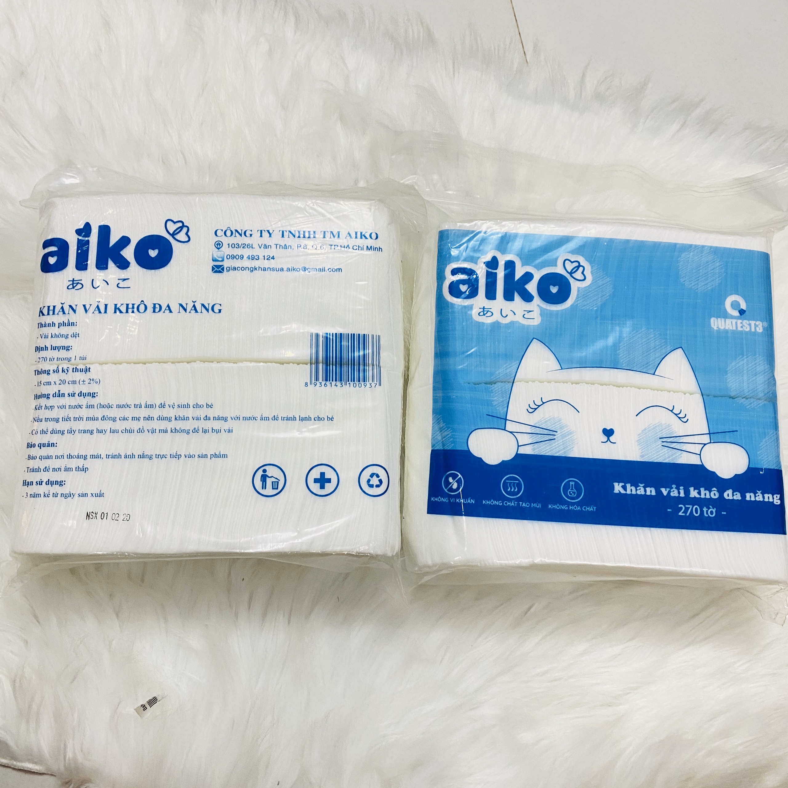 [HCM]Khăn vải khô đa năng Aiko 270 tờ