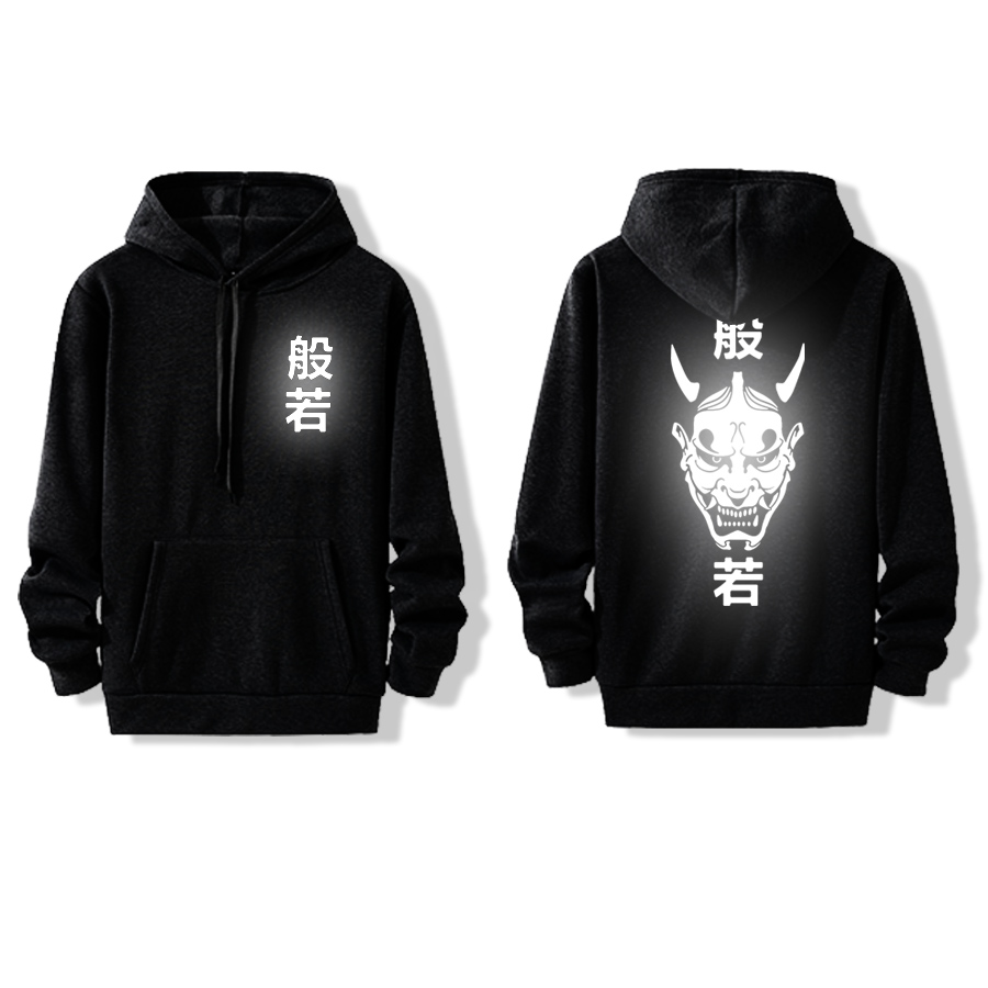 Áo Hoodie Nam Nữ Phản Quang Quỷ Oni 07, Vải nỉ ngoại