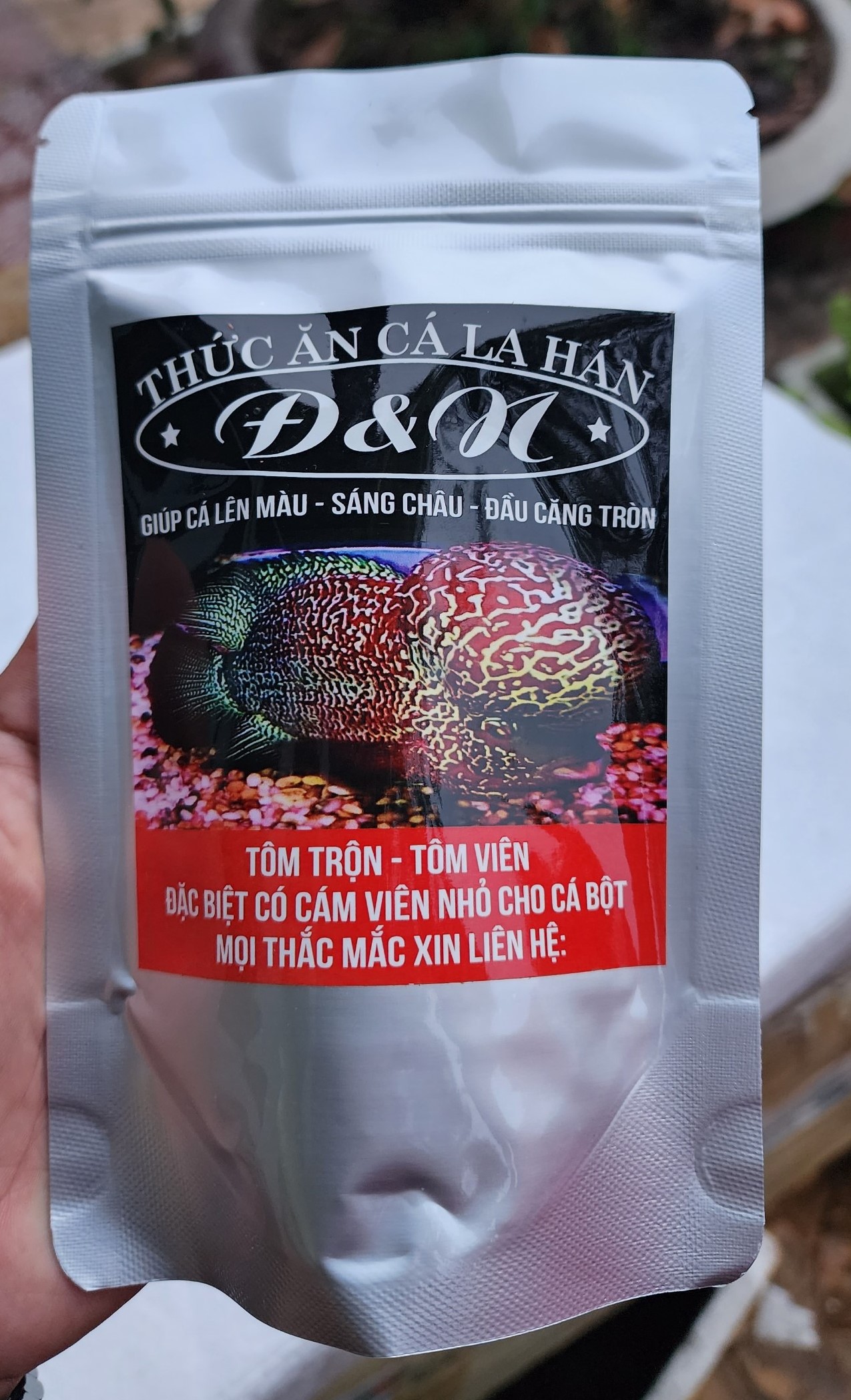 Công Thức Độc Quyền - Cám Cá La Hán Đ&N (Hạt Nhỏ dành cho cá la hán nhỏ)  gói 100g