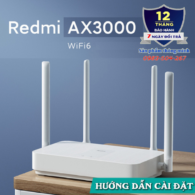 Bộ phát Wifi Router Xiaomi Redmi AX1800 - AX3000 hỗ trợ - Wifi 6 - Mesh - 128 thiết bị