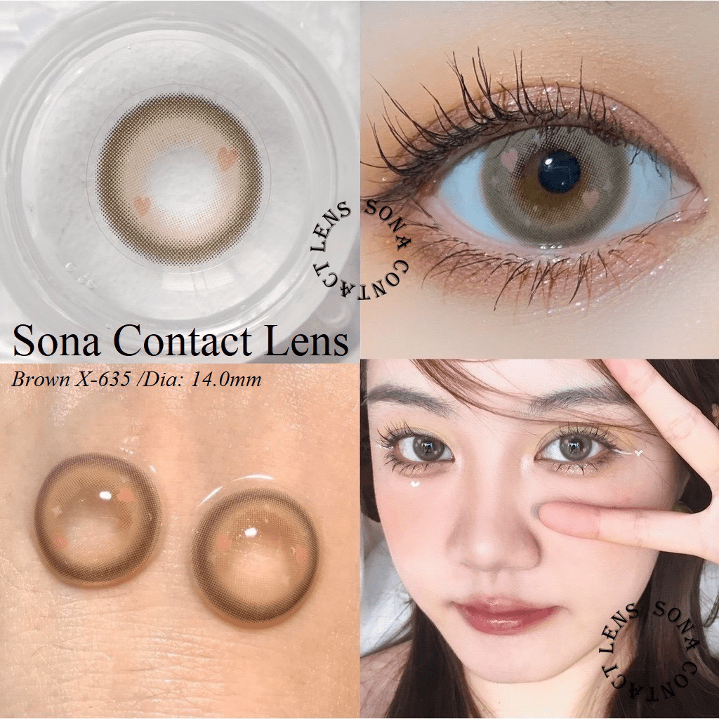 Contact Lens Gray, Brown 1-Day Contact Lenses, Non-Myopia and Myopia with Degrees 2.5 - 3 - 3.25 - 4.25 - 4.5 - 4.75 - 5.5 - 6 - 6.5 - 7.5 - 8 No Stamp