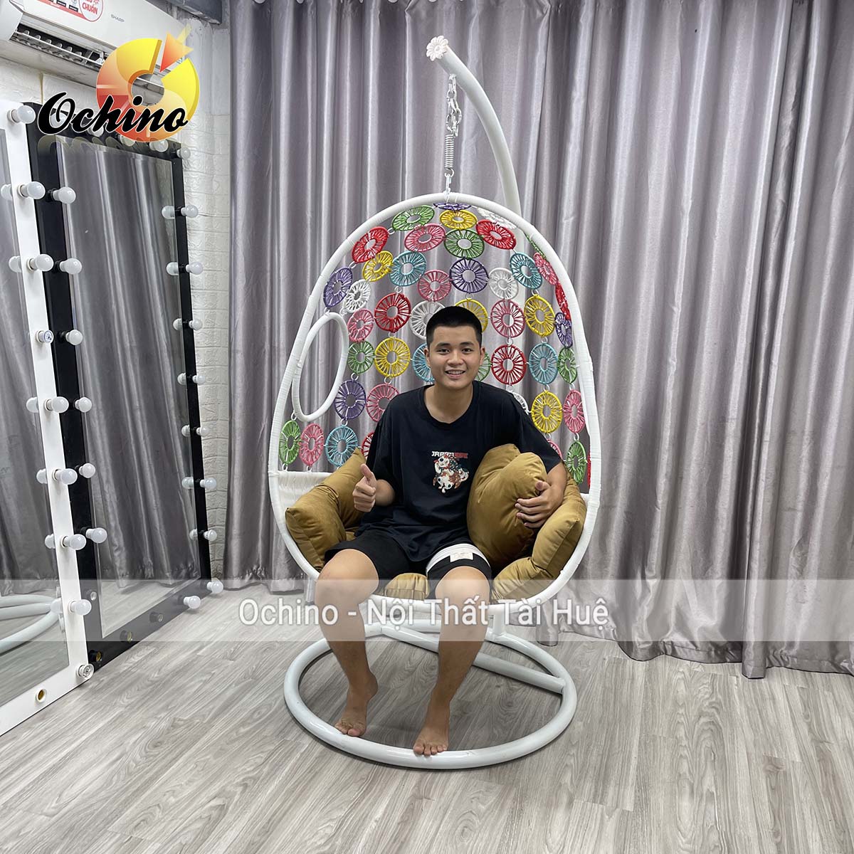 (FREESHIP) Xích Đu Hoa Đơn Để Ban Công Sang Chảnh (Có Sẵn)