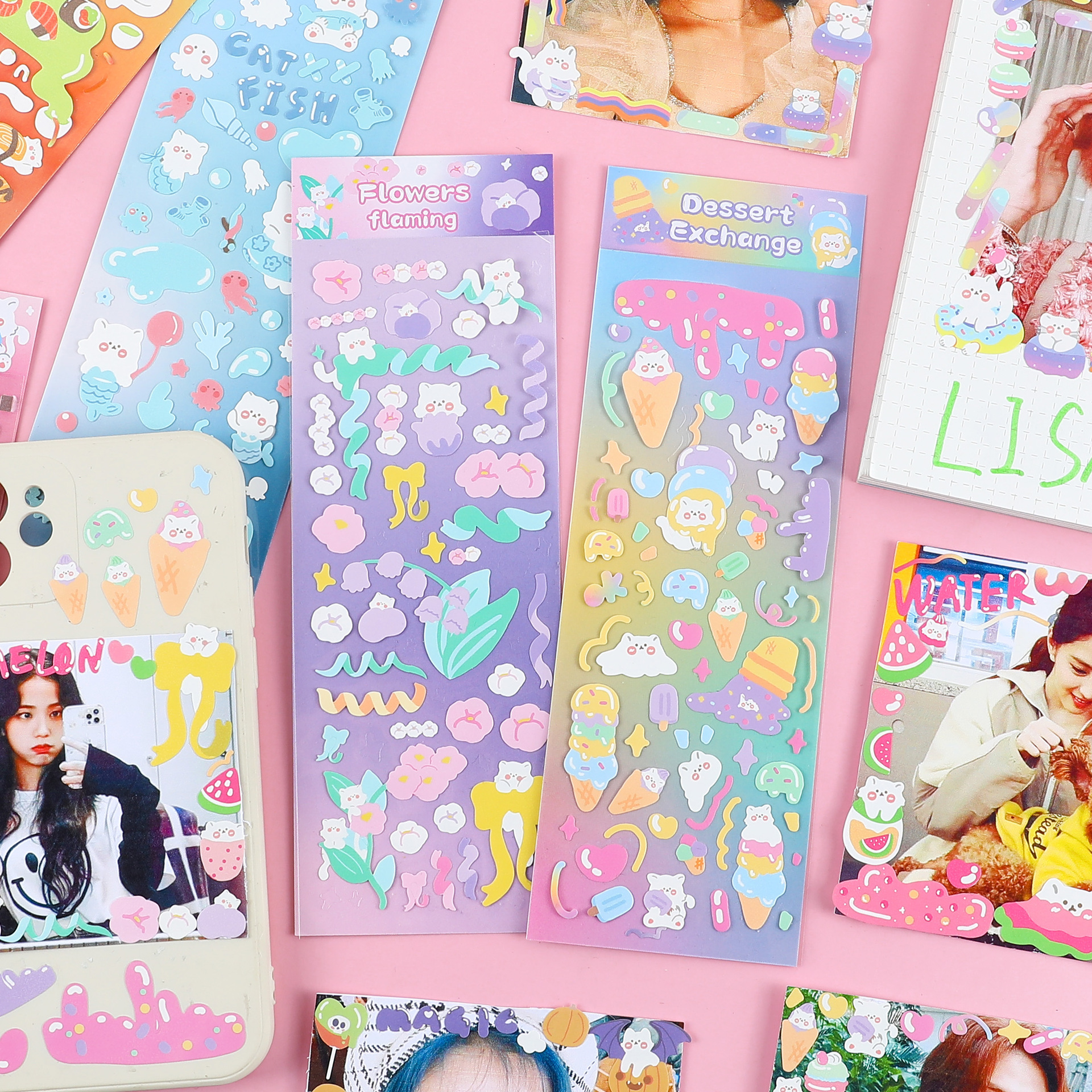 Sticker hình dán Cute candy trang trí toploader và sổ tay | BST123