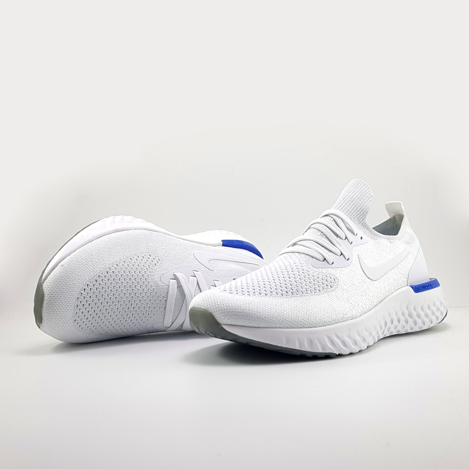 Giày Sneaker Epic React Flyknit White/blue - Giày Gym - Giày chạy bộ - Giày thể thao
