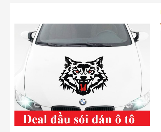 Decal đầu sói trang trí ô tô