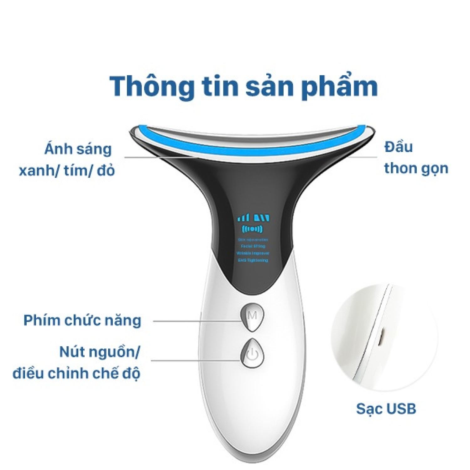 Máy mɑssage nâng cơ mặt và cổ cầm tay