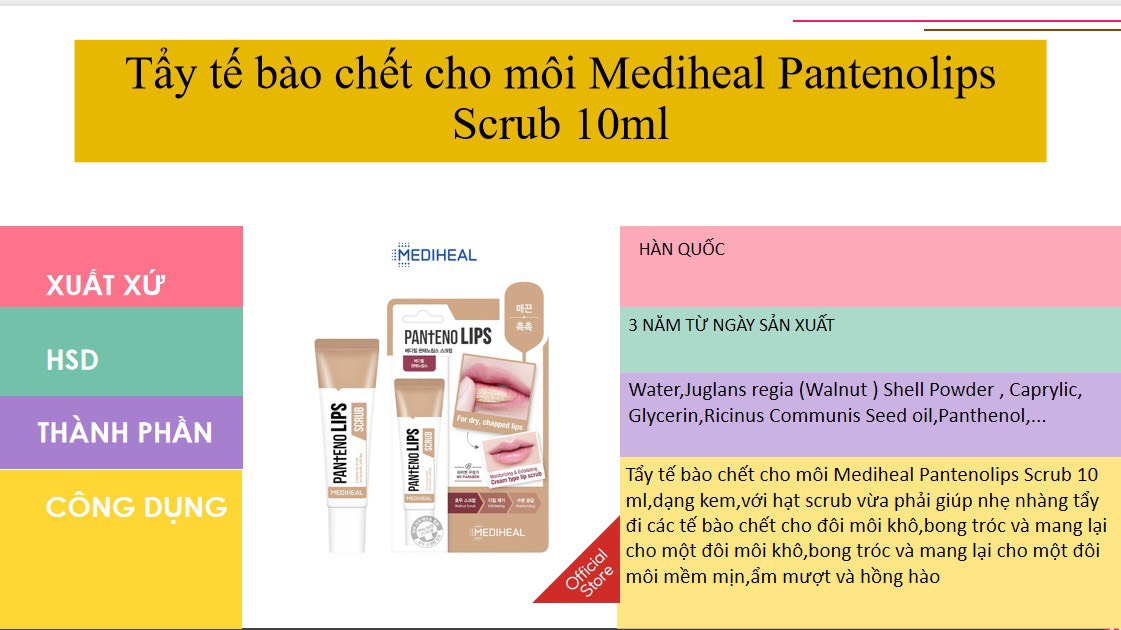 Son dưỡng môi Mediheal Labocare Panteno Lips 10ml