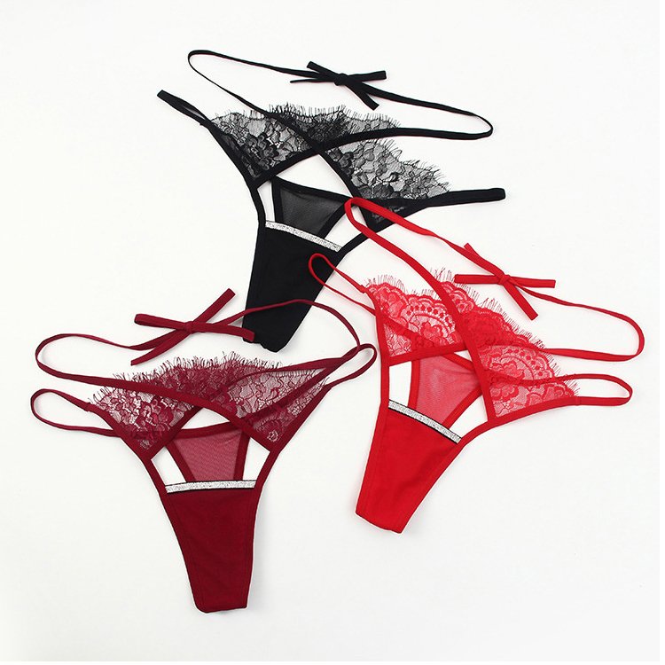 [Che tên] Quần lót ren nữ sexy buộc dây eo chéo