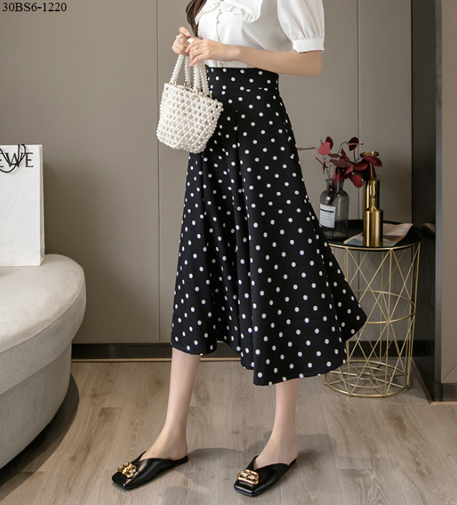 CHÂN VÁY CHẤM BI XÒE BIG SIZE CAO CẤP