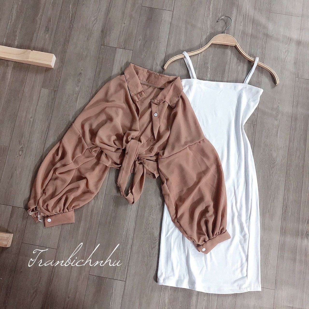 [HCM]SÉT ÁO VOAN KÈM ĐẦM BODY 2 DÂY