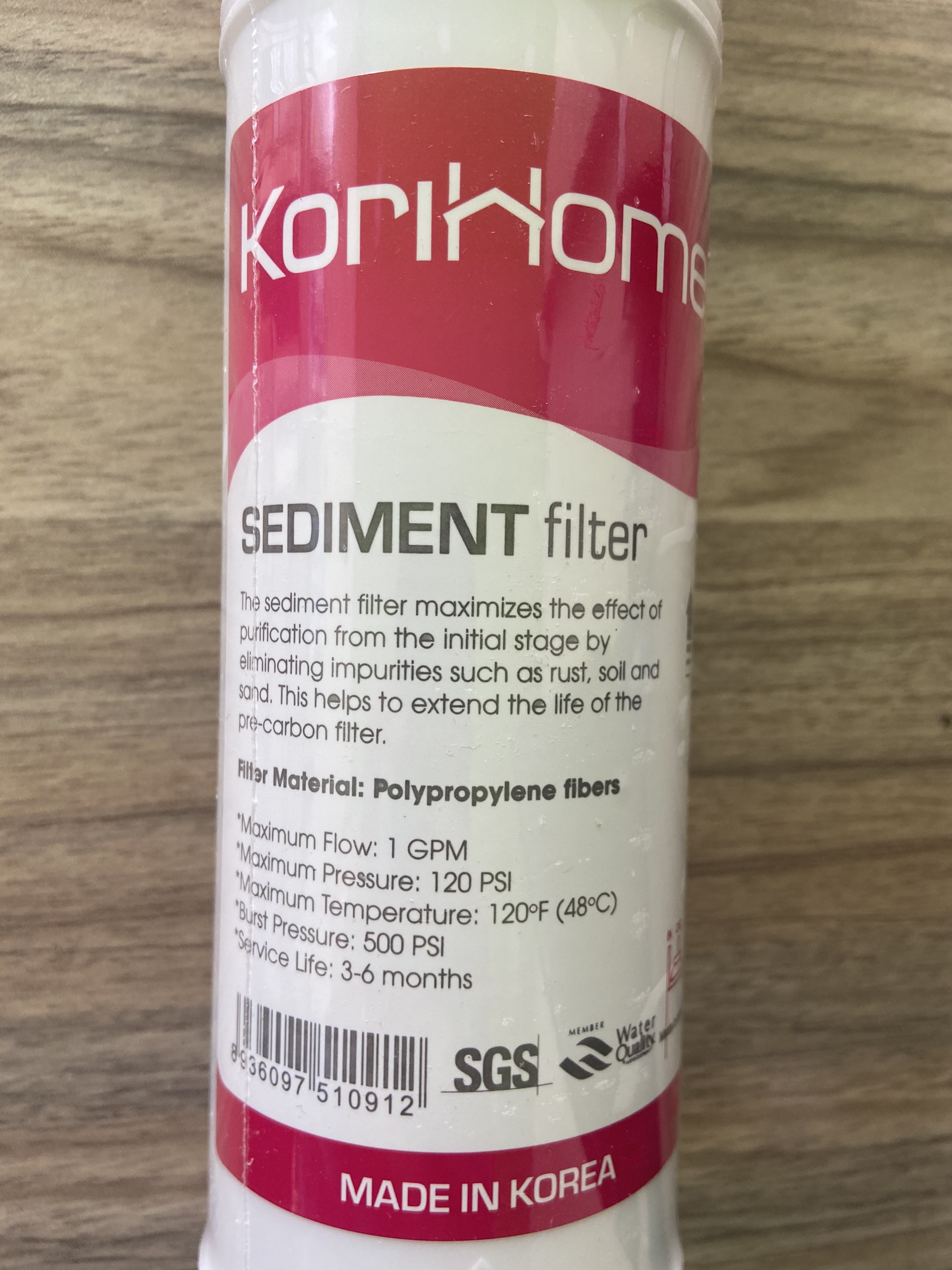 Lõi lọc thô Korihome số 1 Sediment Filter