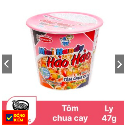 Mì ly mini handy hảo hảo tôm chua cay 47g