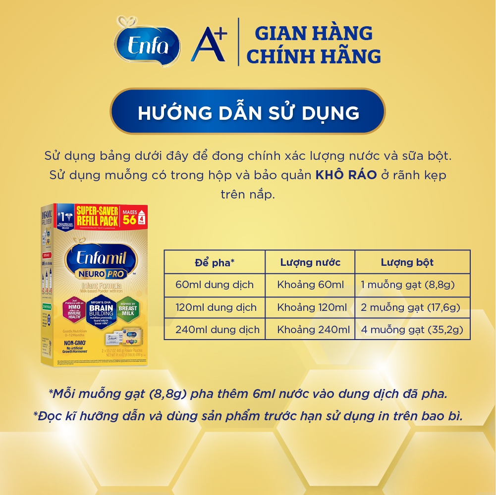 Enfamil NeuroPro Infant Formula, 0 - 12 tháng, 890g (hộp giấy)